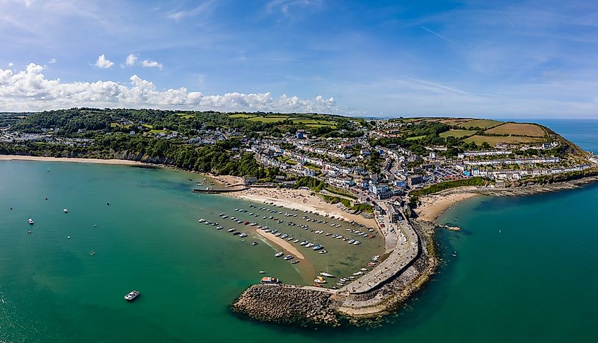 An aerial view of New Quay, Wales.