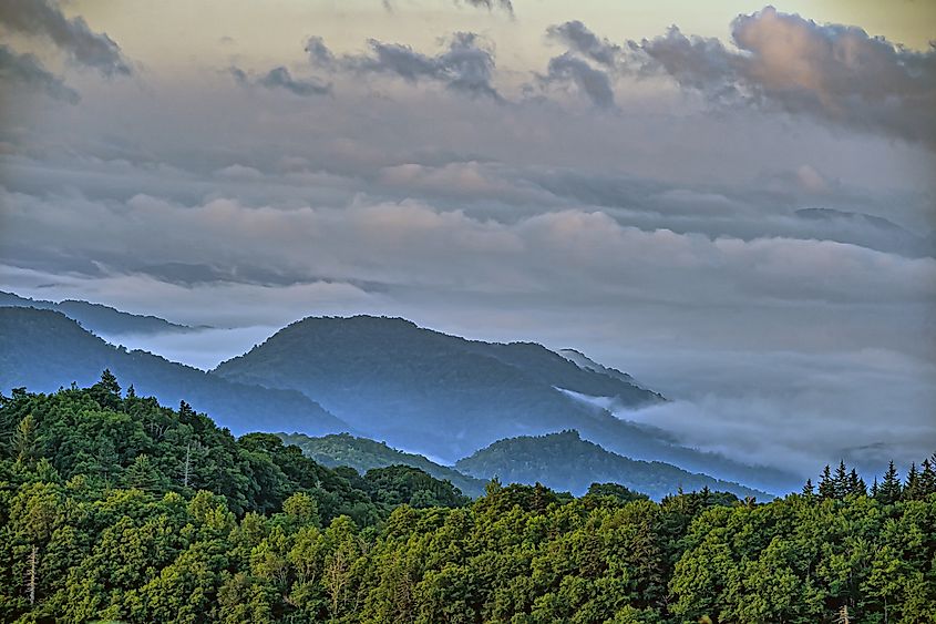 The beautiful landscape of the Great Smoky Mountains National Park.