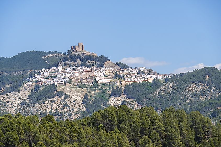 A distant view of Segura de la Sierra, Spain.