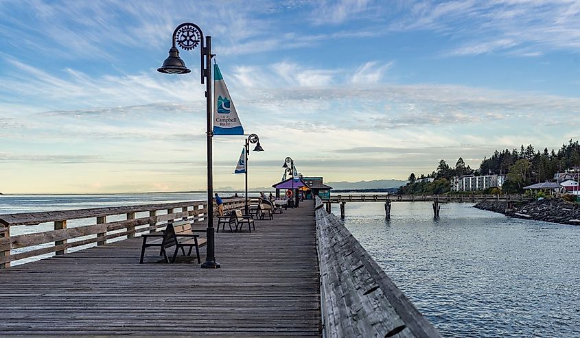 Pier in Campbell River, Vancouver Island, British Columbia, Canada.
