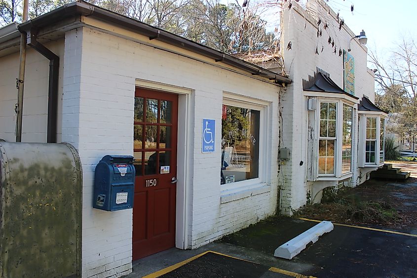 View of a post office on Gwynn's Island, Virginia.