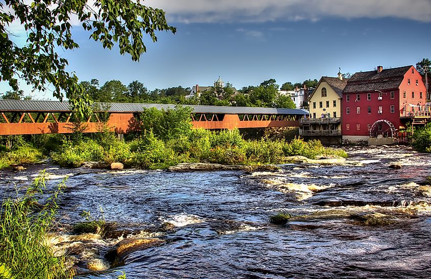 The Ammonoosuc River flows through Littleton, New Hampshire.