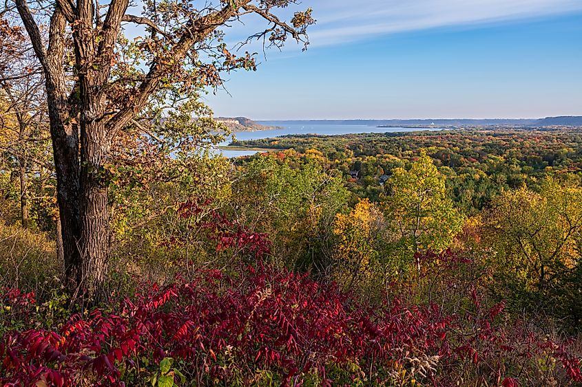 View of Lake Pepin from Frontenac State Park in Minnesota.