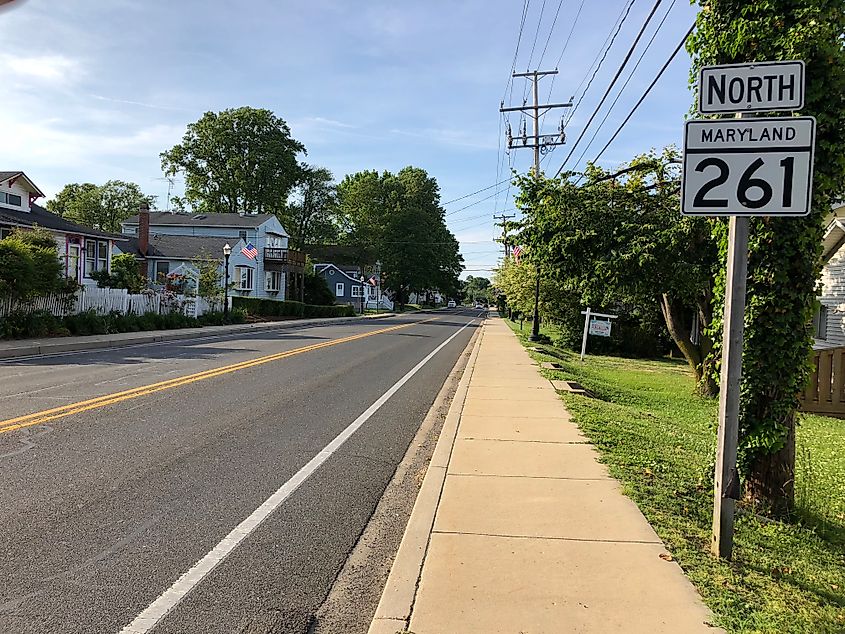 Street view in Chesapeake Beach, Maryland.