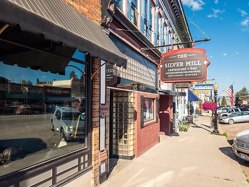 A downtown scene in Philipsburg, Montana.