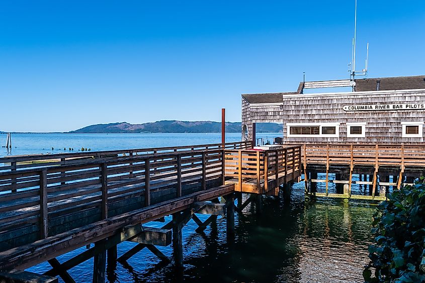 The Columbia River Bar Pilots office building whose pilots cover the extensive, dangerous bar channel at the entrance to Columbia River in the Pacific NorthWest.