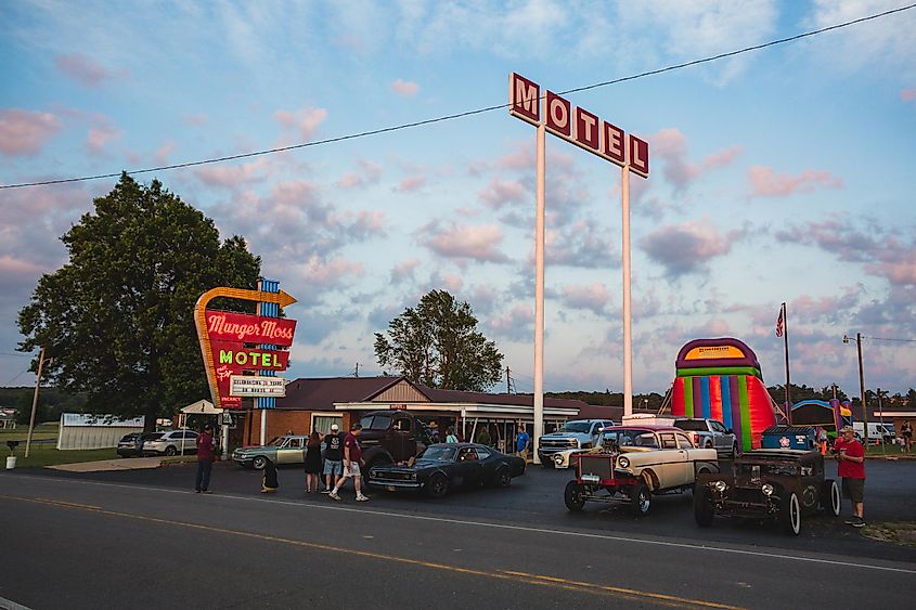  Festival and car show outside a motel on old Route 66 in Lebanon, Missouri.