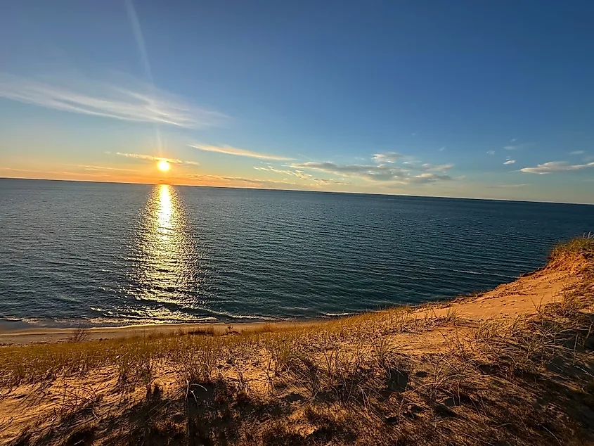 Shoreline of Arcadia Bluffs Golf Club in Arcadia, Michigan.