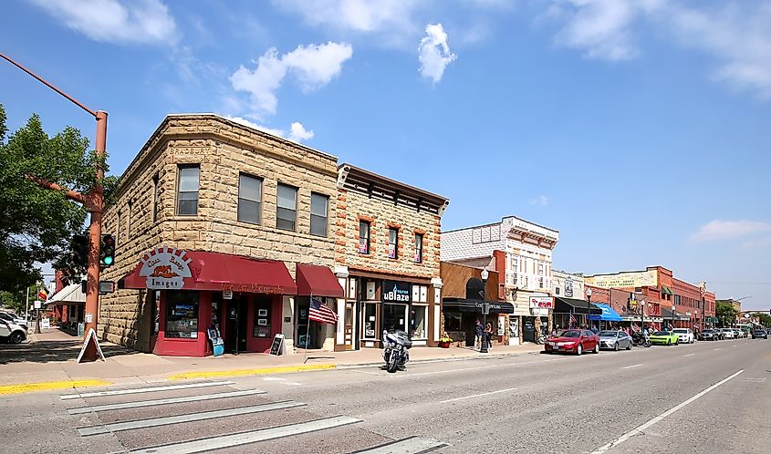 Downtown street in Cody, founded in 1896 by Colonel William F. “Buffalo Bill” Cody. Editorial credit: Jillian Cain Photography / Shutterstock.com