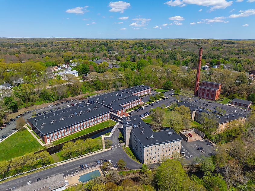 Aerial view of Slatersville, Rhode Island