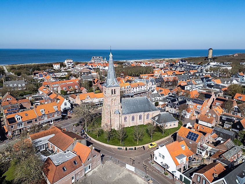 Aerial view of Domburg, The Netherlands