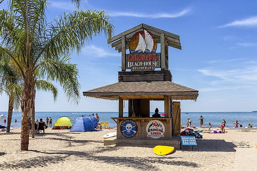 The beach area in Port Dover, Ontario.