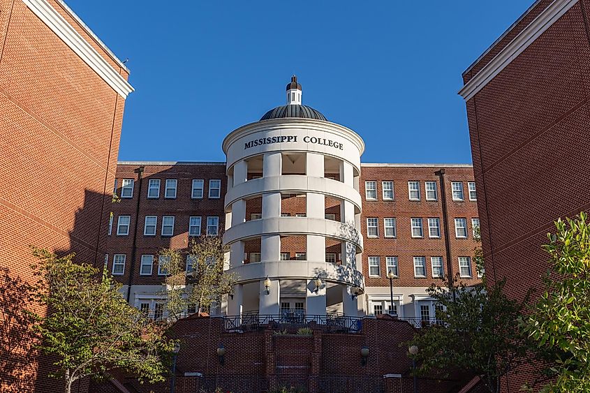 Mississippi College is a private Baptist university in Clinton, Mississippi. Editorial credit: Rosemarie Mosteller / Shutterstock.com