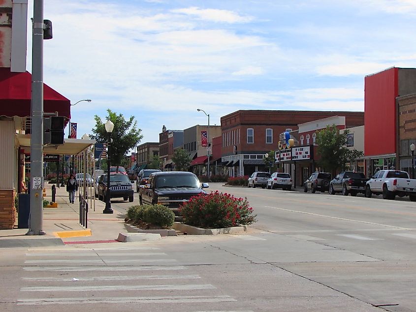 Downtown view of Kingfisher, OK