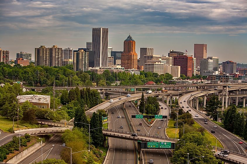 Skyline, city of Portland, Oregon. Editorial credit: Bob Pool / Shutterstock.com