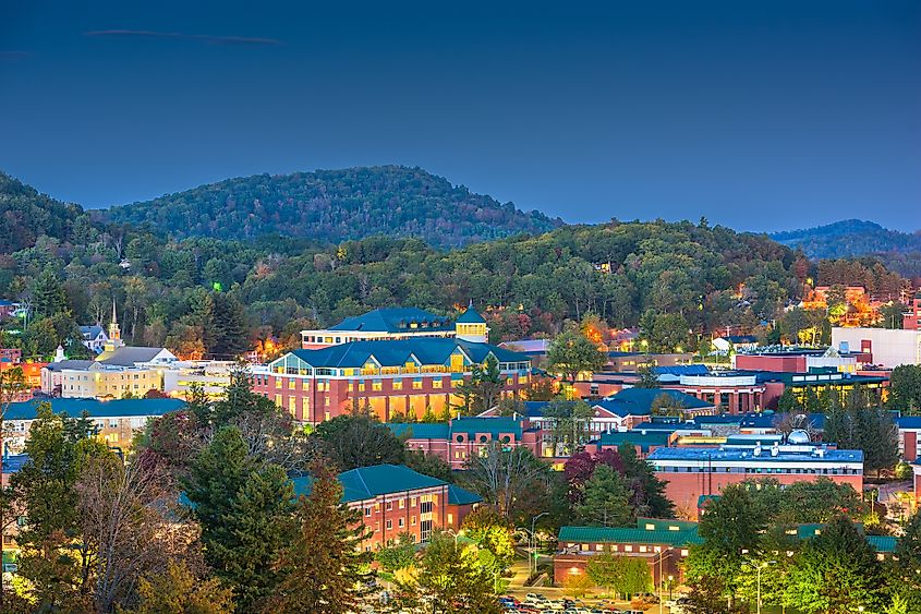 The gorgeous cityscape of Boone, North Carolina.