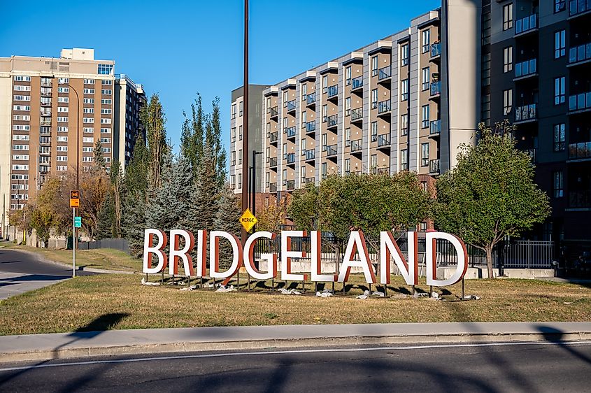 The modern Calgary neighborhood of Bridgeland.