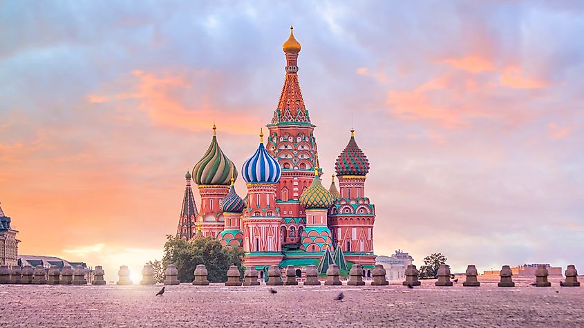 The famous Basil's Cathedral in Moscow.