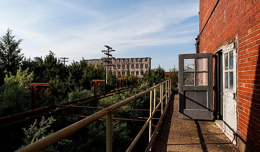 A view of the long abandoned Indiana Army Ammunition Plant in Charlestown, Indiana