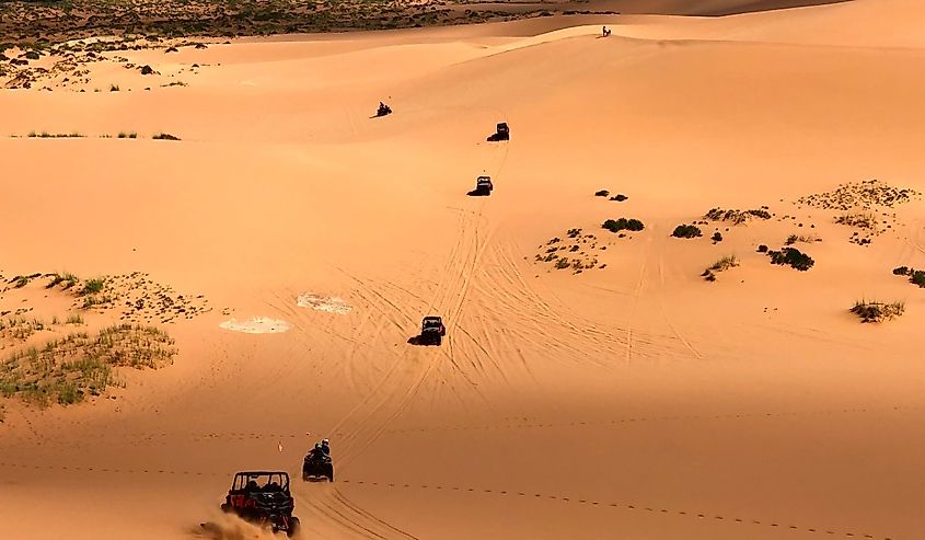 Coral Pink sand dunes, Utah, ATVs.