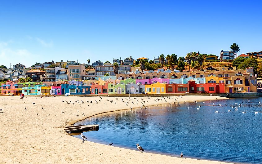 Colorful residential neighborhood in Capitola, California.