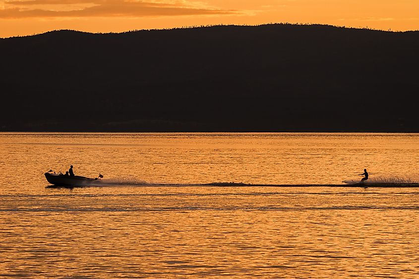 Water Skiing, Flathead Lake, Montana.