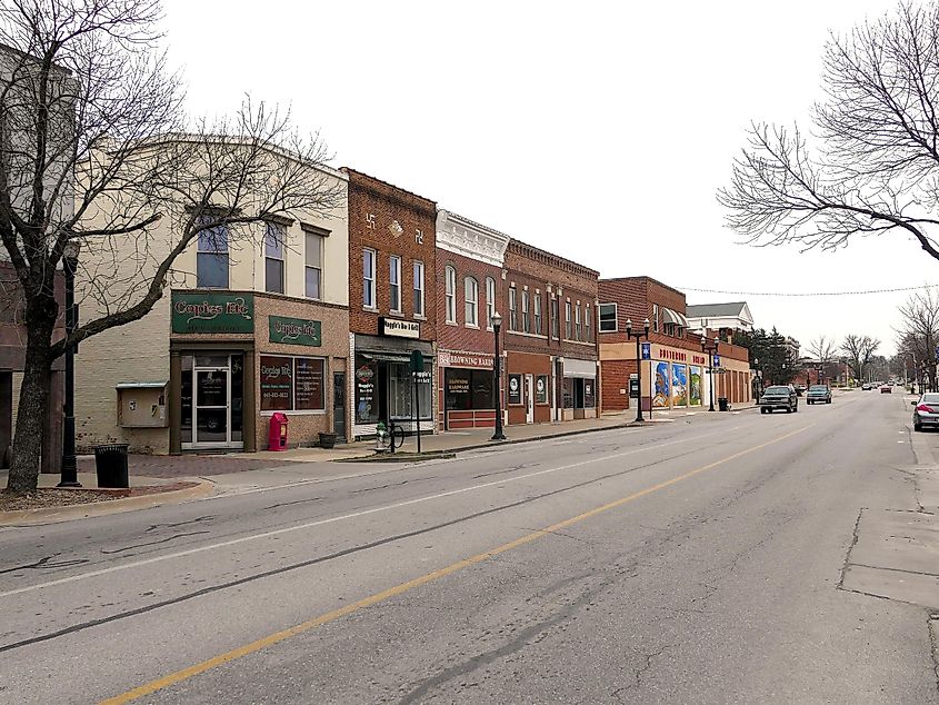 Main Street in Boonville, Missouri.