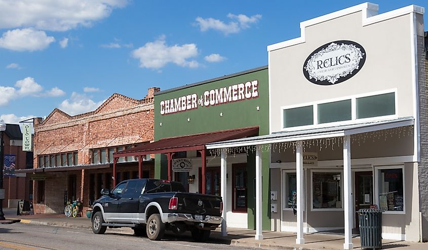 Small shops that still have that old historic Texas touch in Bastrop, Texas.