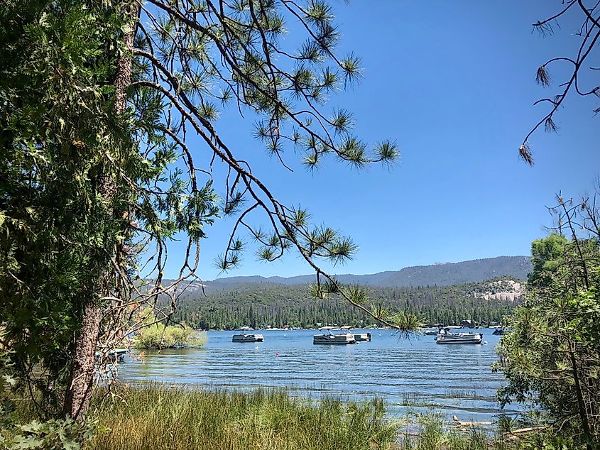 View of Bass Lake in California.