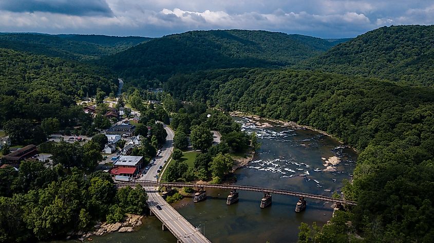 Pennsylvania River Town Ohiopyle Summer.