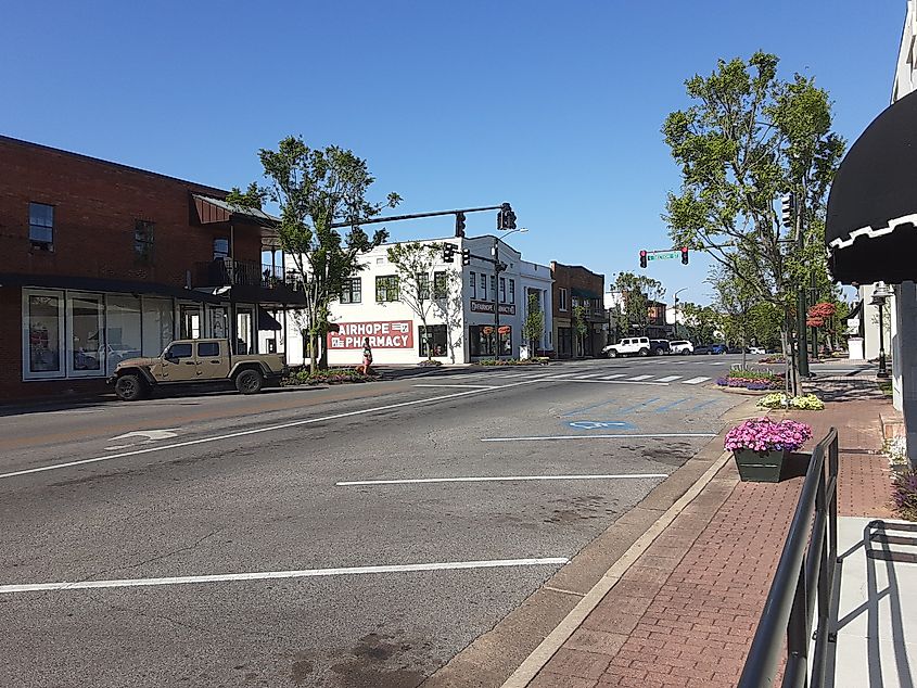 View of downtown Fairhope in Alabama.