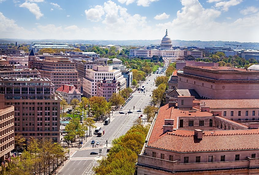  Pennsylvania Avenue and United States Capitol Building inWashington D.C.