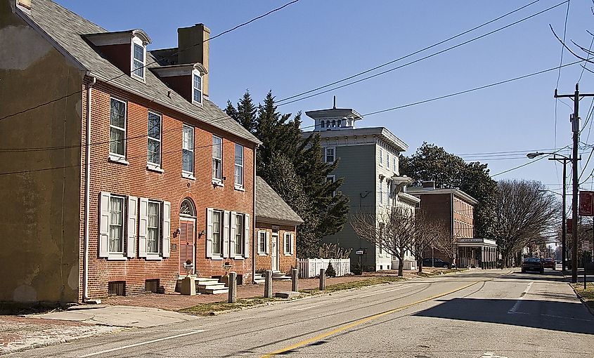 Downtown street in Smyrna, Delaware. Image credit Acroterion via Wikimedia Commons.