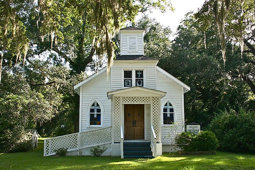 An old church in Magnolia Springs, Alabama.