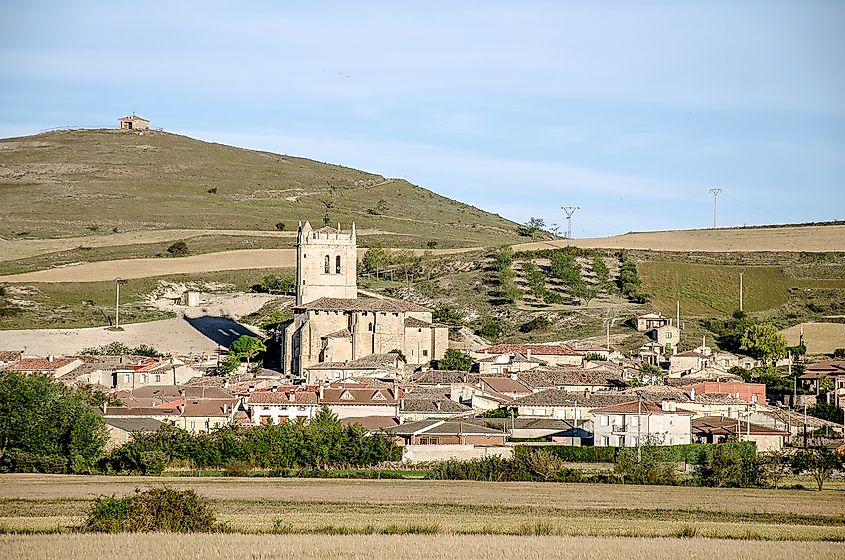 The peaceful town of Castrillo de Murcia, Burgos, Spain