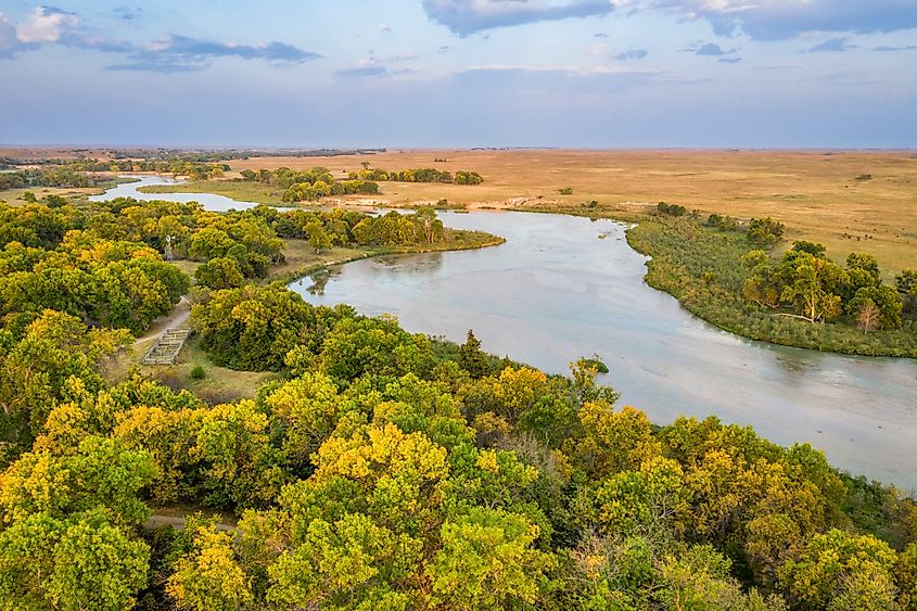 Dismal River flowing through Nebraska Sandhills at Nebraska National Forest.