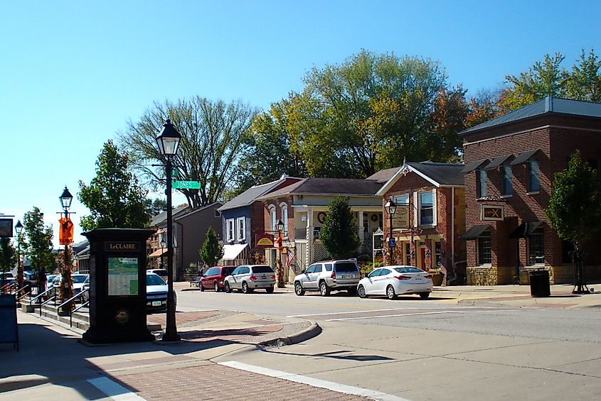 Main Street in Le Claire, Iowa