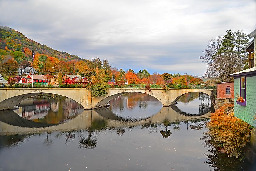 The bridge of flowers in Shelburne Falls, Massachusetts.