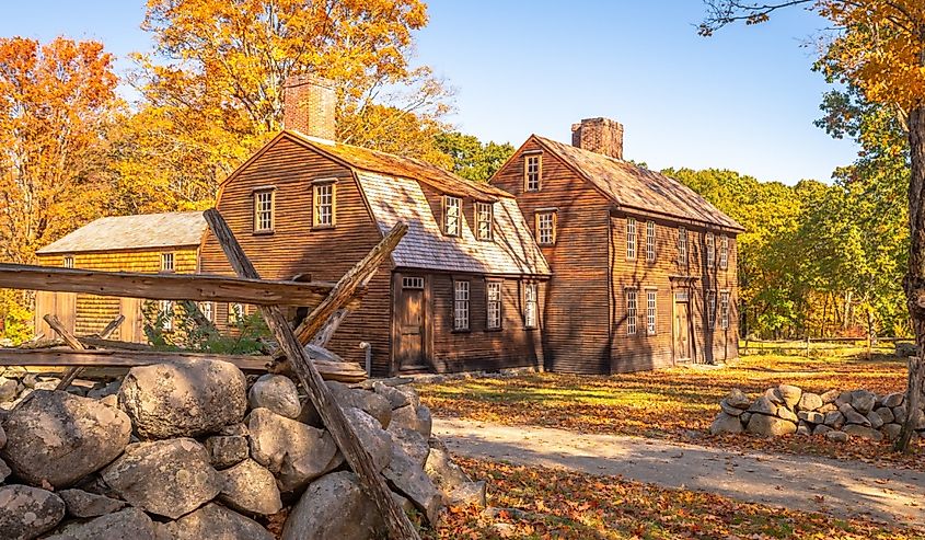 A historic home along the Battle Road, a preserved route that follows revolutionary events in Lexington and Concord