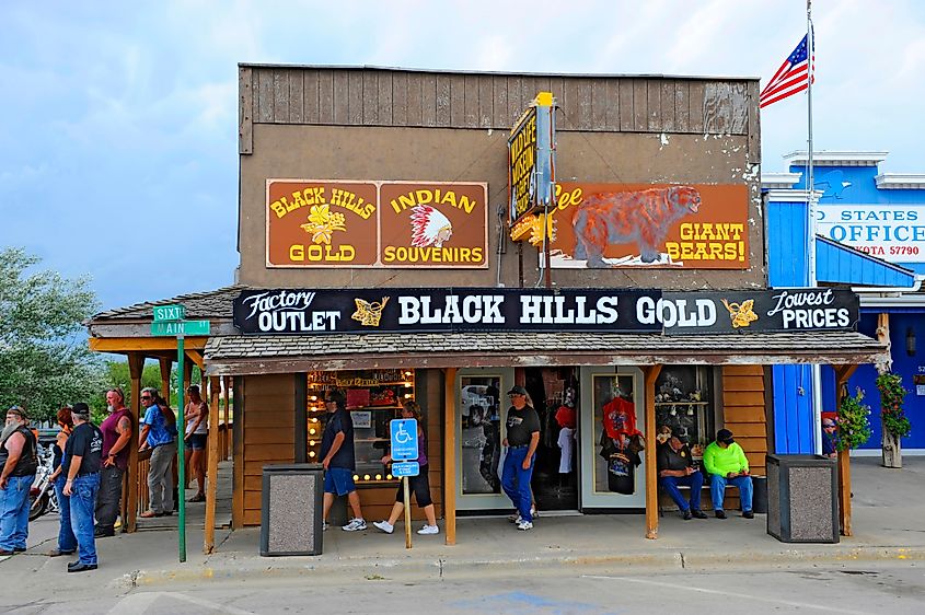 Black Hills gold display at Wall Drug Store in Wall, South Dakota