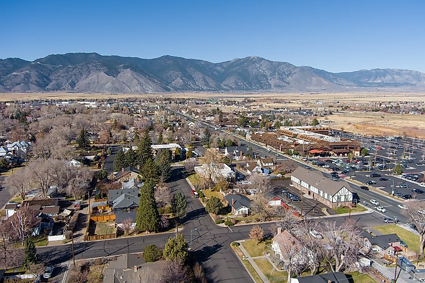 Aerial view of Gardnerville, Nevada
