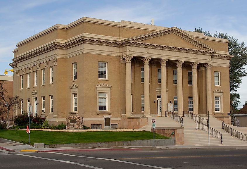 The historic Humboldt County Courthouse in the town of Winnemucca, Nevada. 