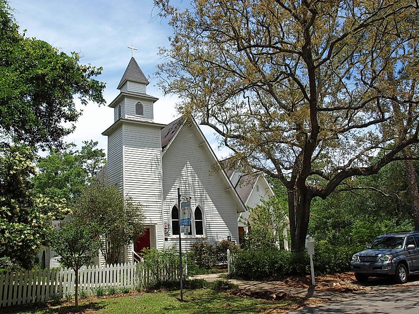 St. Paul's Episcopal Church in Magnolia Springs, Alabama, listed on the National Register of Historic Places