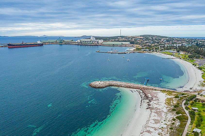 Aerial view of the beautiful coastline of Esperance, Western Australia