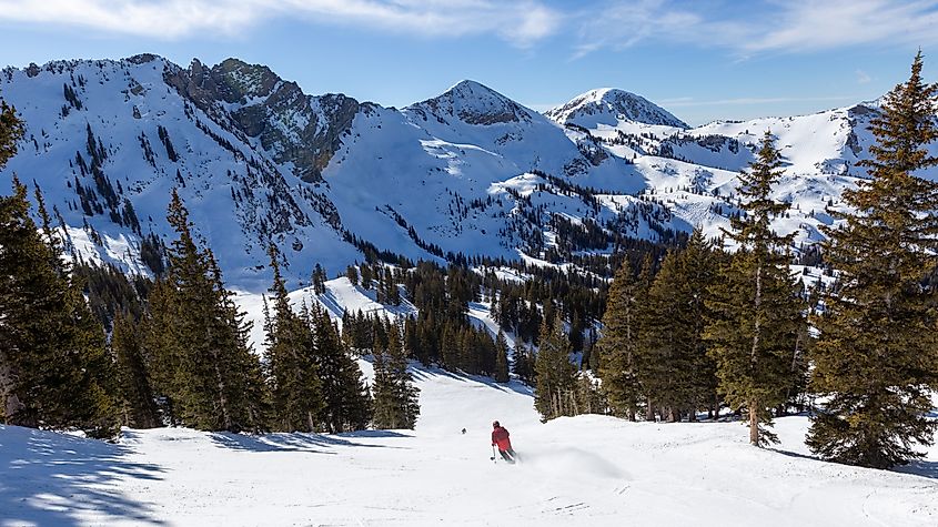 Alpine skiing in Alta, Utah