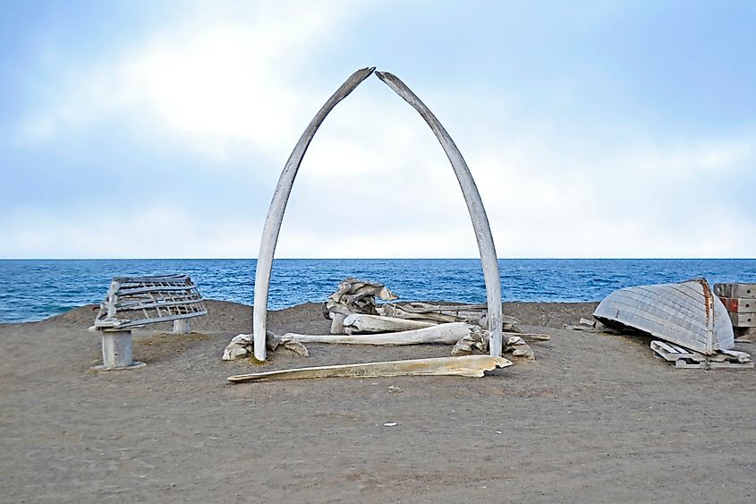 Utqiagvik Whale Bone Arch in Alaska.