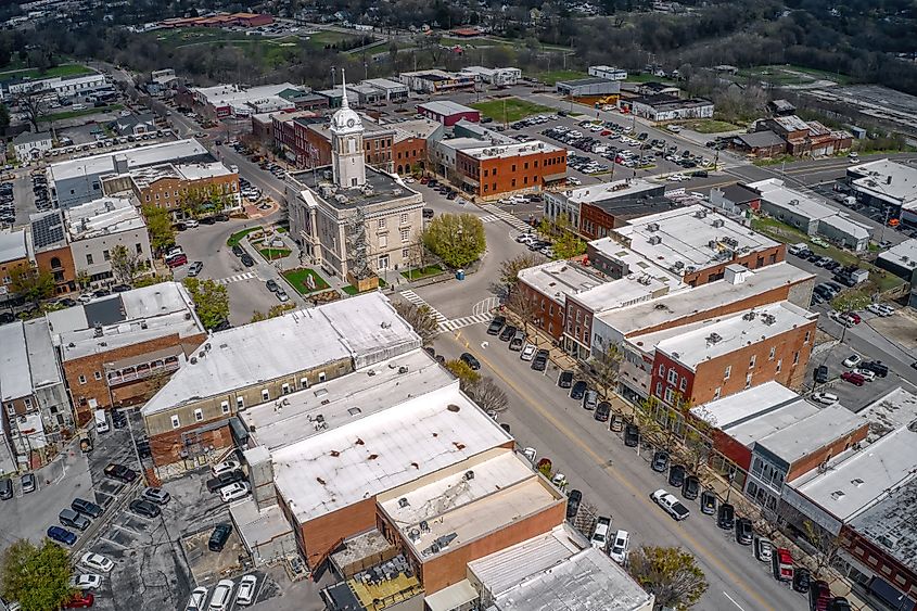 Aerial view of Columbia in Tennessee.