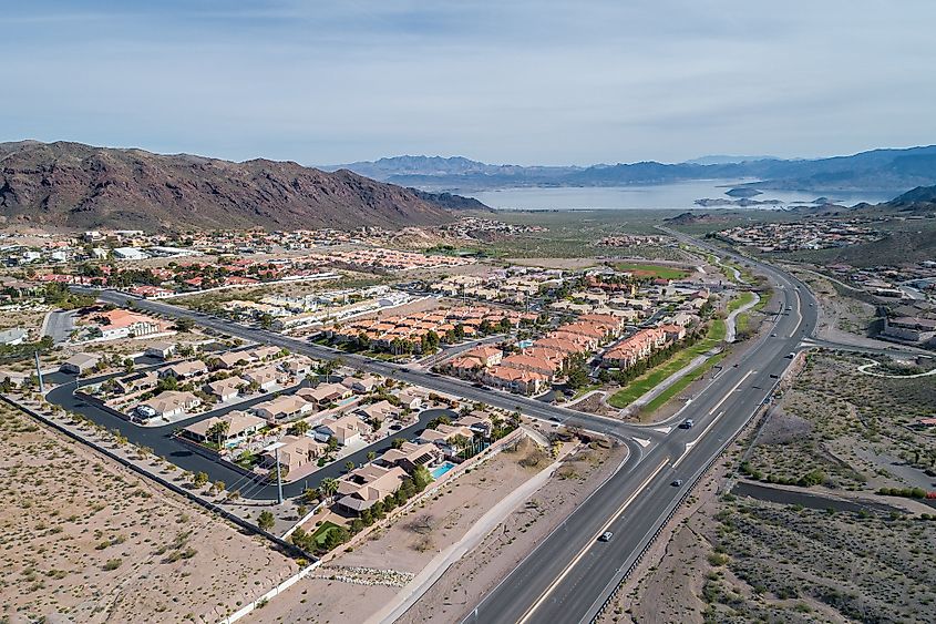 Aerial view of Boulder City, Nevada.