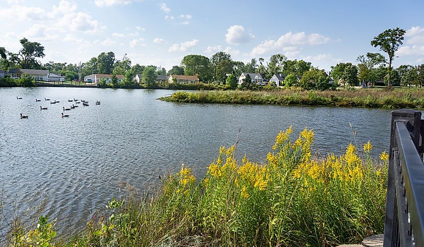 Lake in the village of Cedar Falls, Iowa.