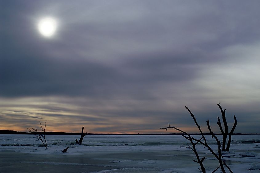 Devils Lake in winter